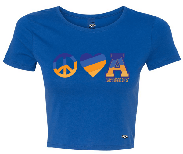 Ardsley Peace Love Women's Cropped T-Shirt - Resident Threads
