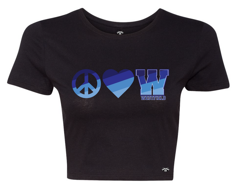 Westfield Peace Love Women's Cropped T-Shirt - Resident Threads