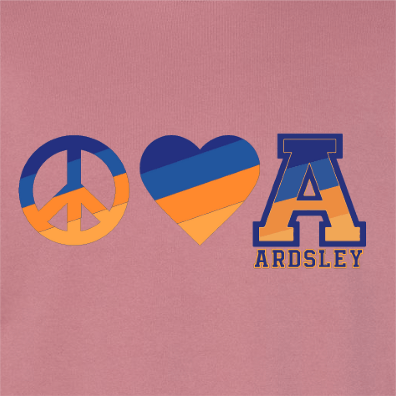 Ardsley Peace Love Monogram Crew - Rose