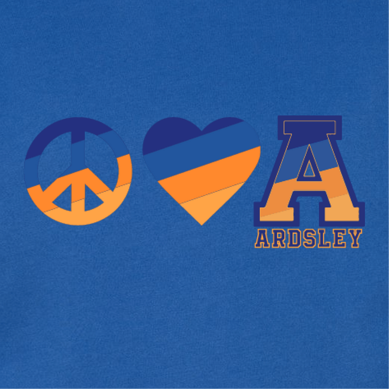 Ardsley Peace Love Monogram Crew - Royal Blue