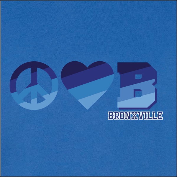 Bronxville Peace Love Monogram Crew - Royal Blue