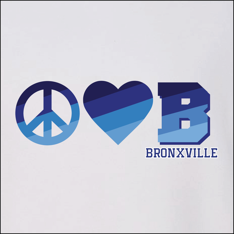 Bronxville Peace Love Monogram Crew - White
