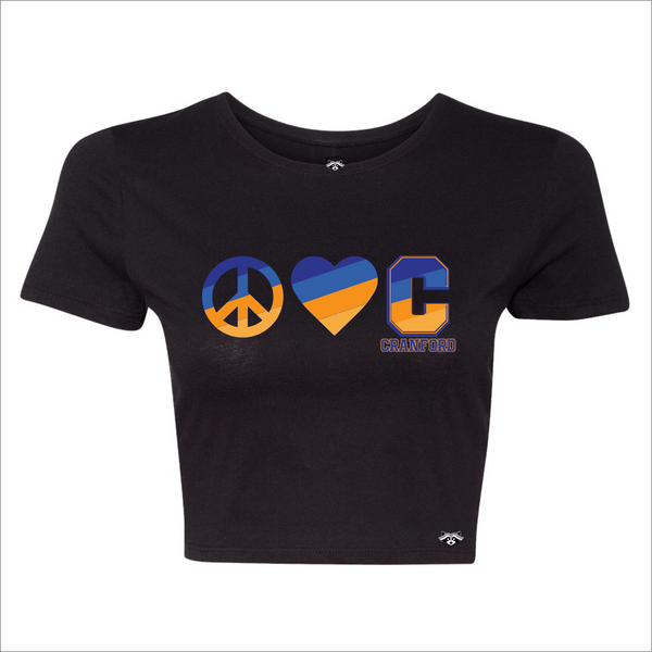 Cranford Peace Love Women's Cropped T-Shirt
