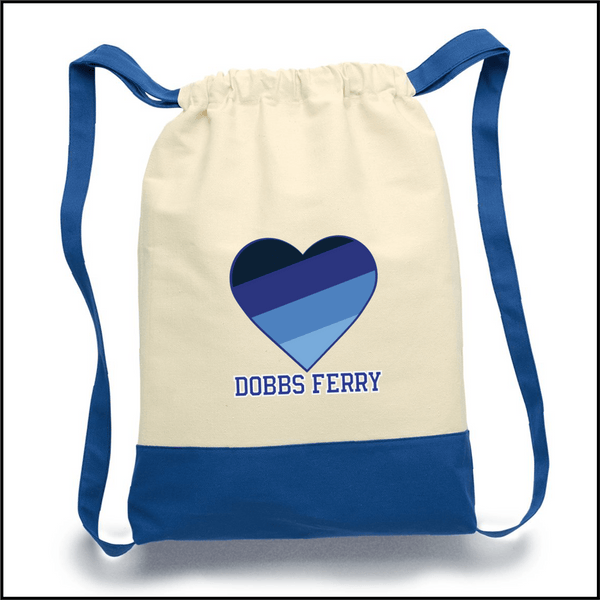Dobbs Ferry Love Canvas Drawstring Backpack