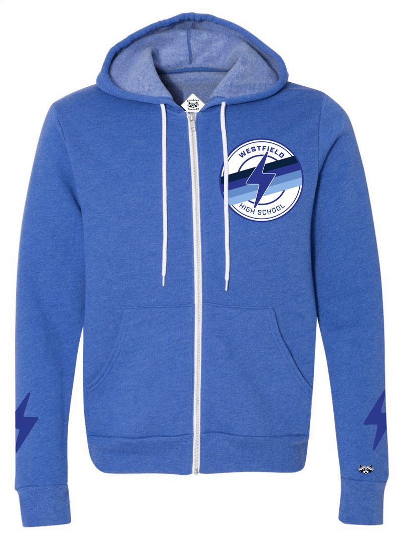 Westfield Classic Bolt Full-Zip Hoodie - Heather Royal Blue - Resident Threads