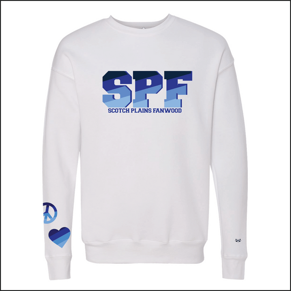 SPF Peace Love Monogram Crew - White