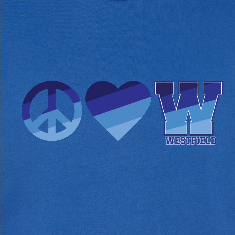 Westfield Peace Love Monogram Crew - Royal Blue